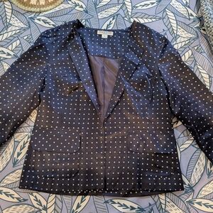 Pendleton Navy Blazer with White squares Vintage Petite Fits Like A 6